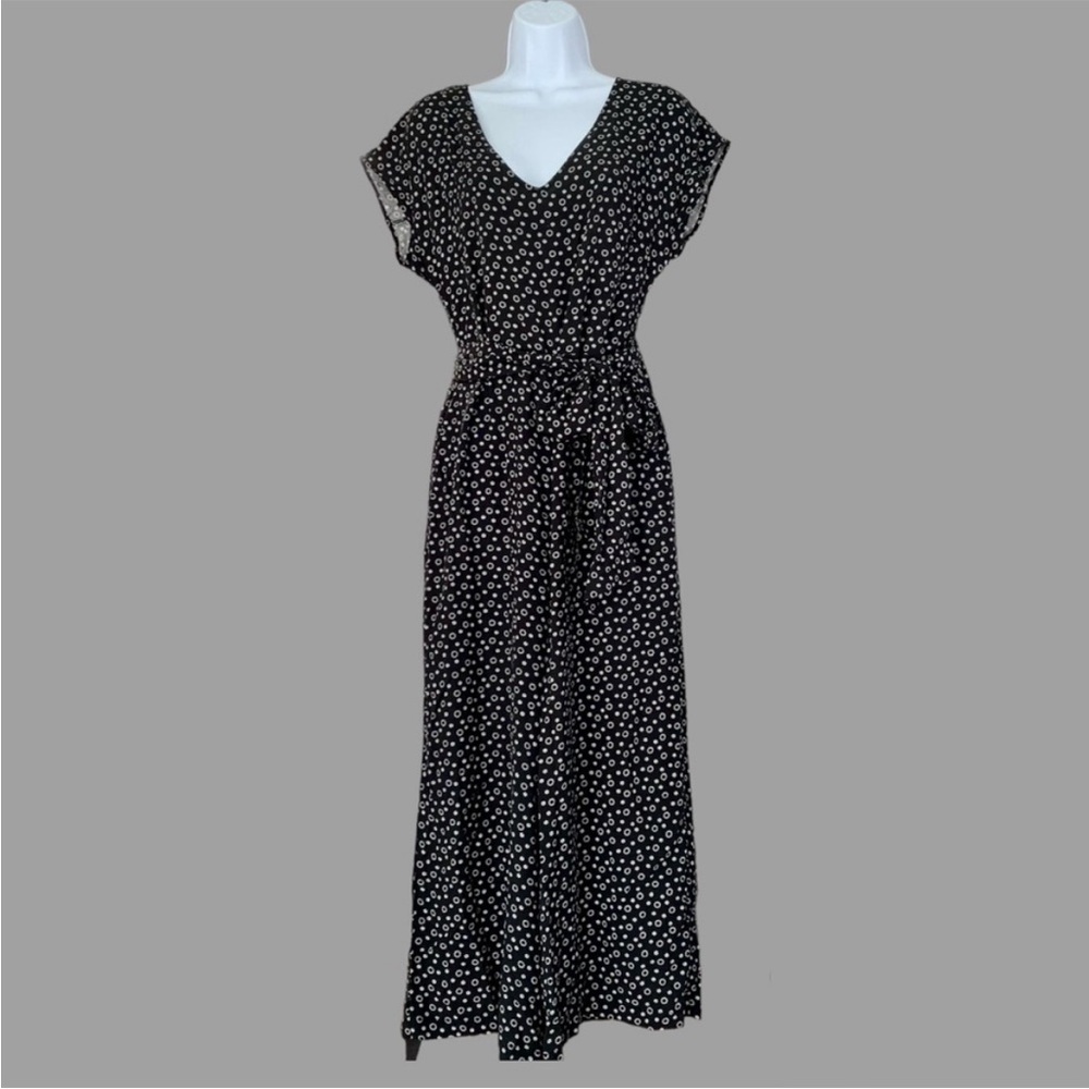 Chaps Wide Leg Floral Jumpsuit